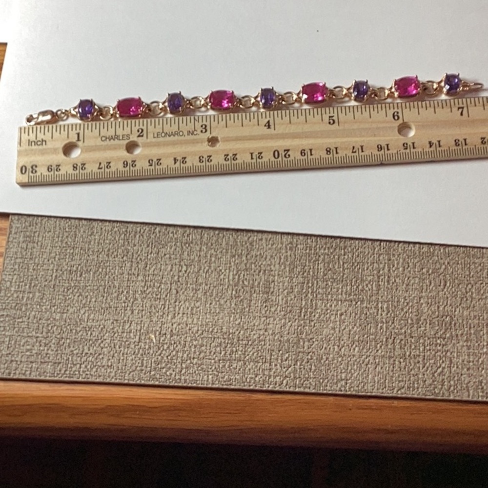 Technibond Violet and Purple Gemstone Bracelet and Ring and Pendant. - Picture 4 of 7
